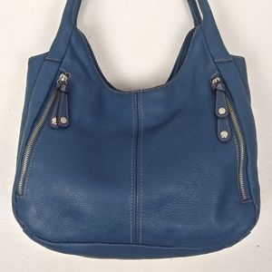 Sold! Tignanello Blue Leather Shoulder Bag